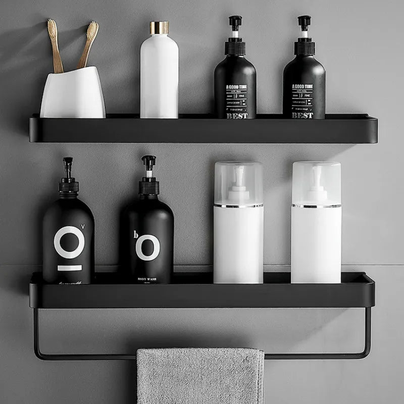 Bathroom Shelf Wall Shelves Shelf Aluminum Black